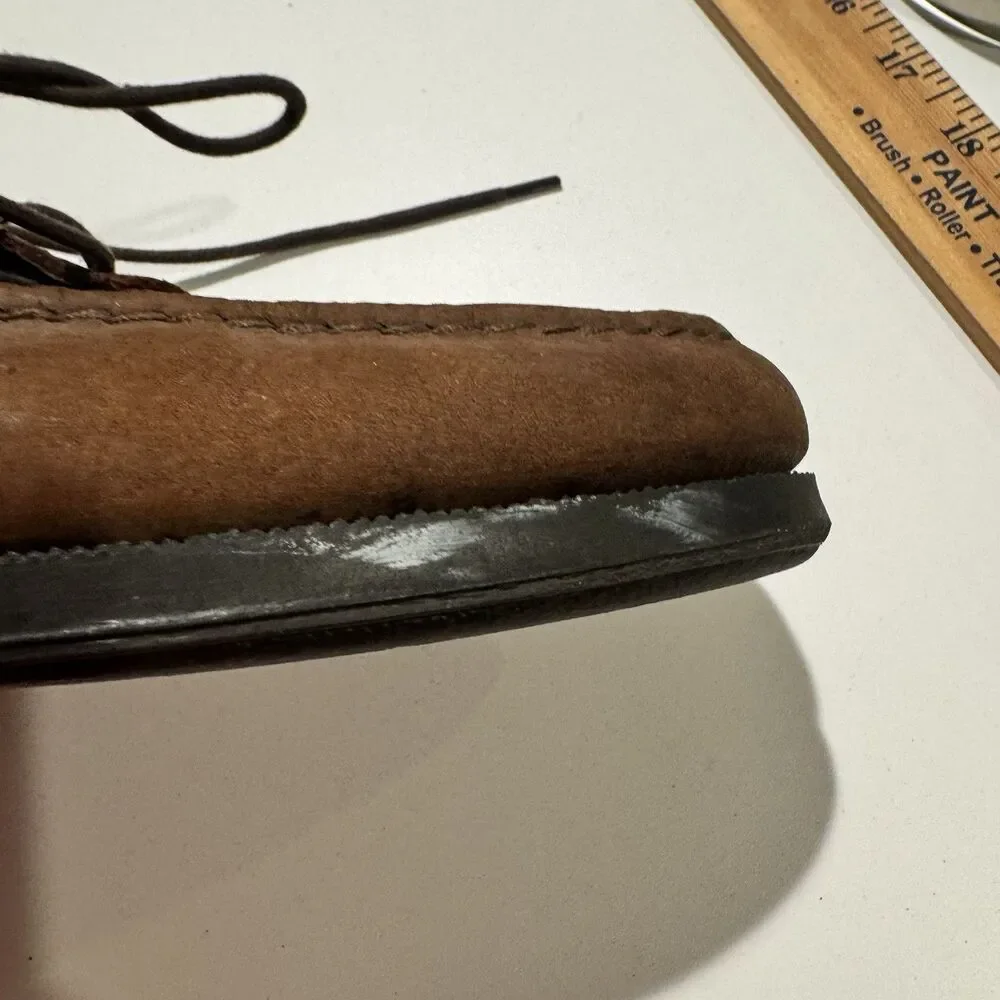 Mens Orvis Waxed Brown Boat Shoes Size 13M Vintage